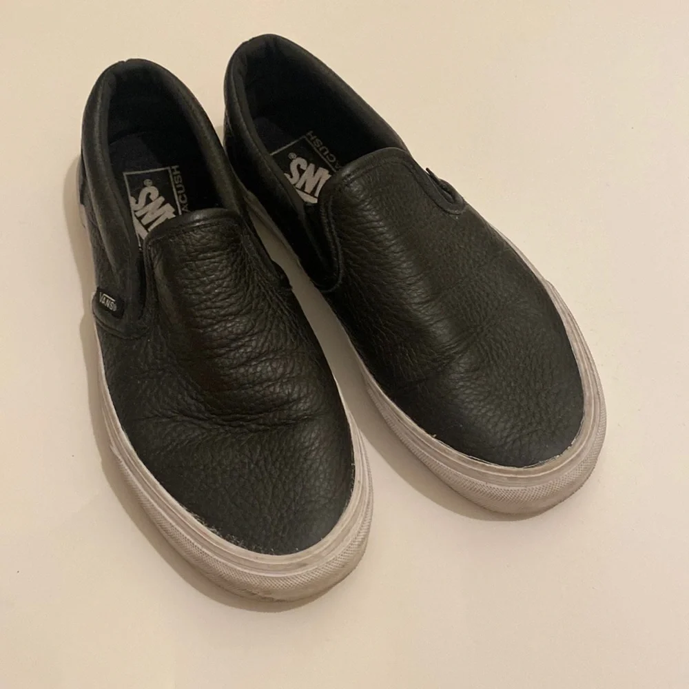 VANS black leather espadrilles. Size 7.5